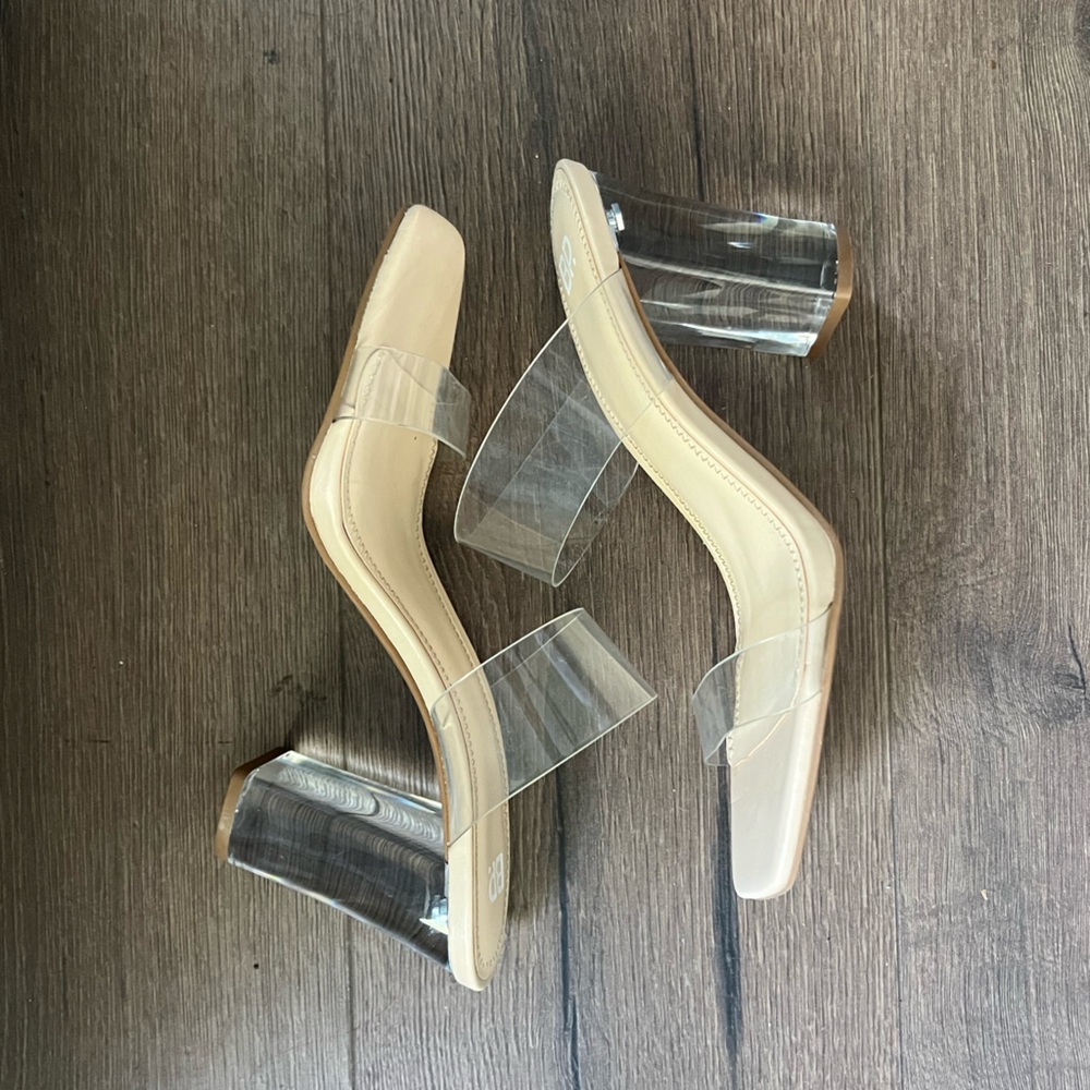 BP Nude/Clear Women’s Block High Heel